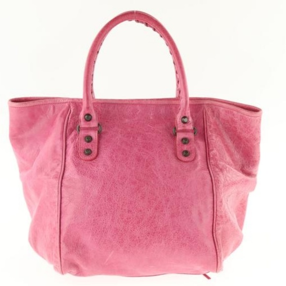 RARE Balenciaga Sunday Pink Leather Tote & Mirror - Picture 2 of 7